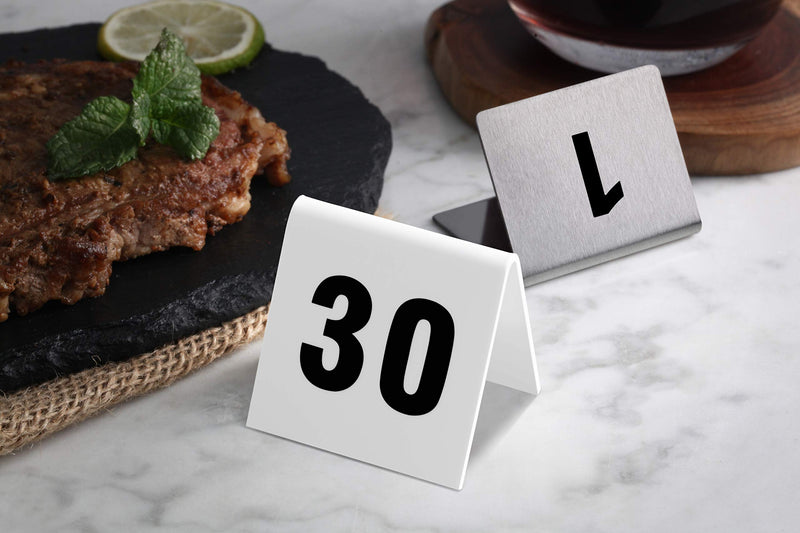 [Australia - AusPower] - New Star Foodservice 27587 Double Sided Plastic Table Numbers, 76-100, Acrylic, White, 1.7" x 2" 