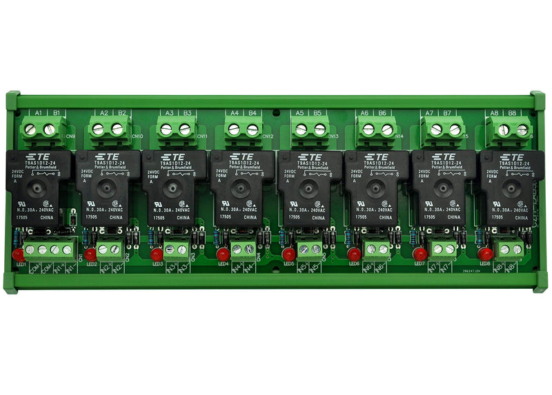 [Australia - AusPower] - CZH-Labs DIN Rail Mount 24V Passive 8 SPST-NO 30Amp Power Relay Module. 