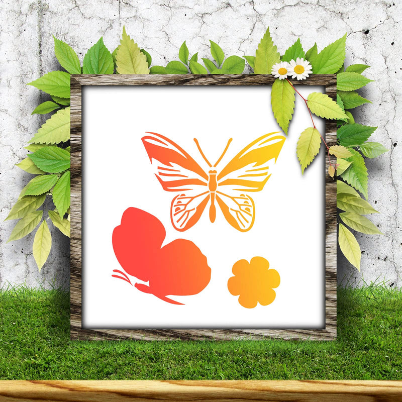 [Australia - AusPower] - 20 Pieces Stencil Template for Painting Reusable Animal Plant Stencil Spring Summer Winter Template, DIY Christmas Stencils for Painting on Wood Wall Home Decor (Bee Butterfly) Bee Butterfly 