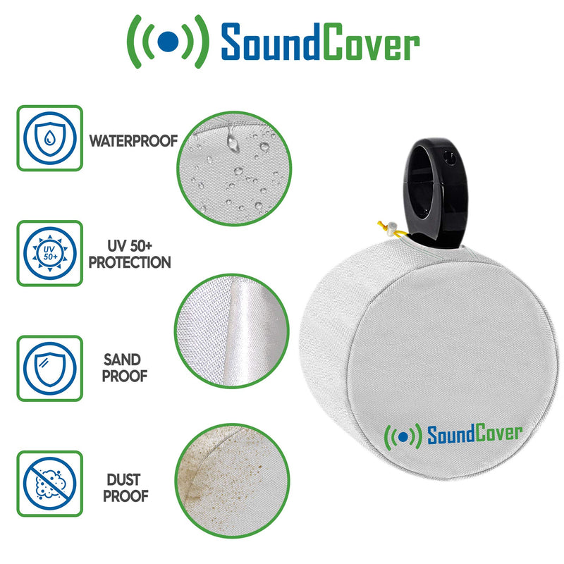 [Australia - AusPower] - White Heavy Duty Small Marine Speaker Covers for Round 4" and 5" Boat Wakeboard Tower Pod Speakers - Fits Boss, Rockville, Kicker, Pyle & NOAM Speakers, Sold in Pairs (Size H 7.9" x W 7.9" x D 8.3") White 