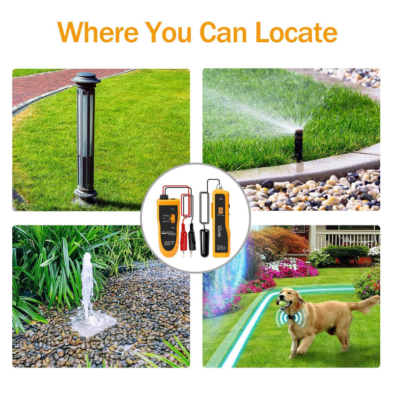 [Australia - AusPower] - KOLSOL F02 Underground Cable Locator, Wire Tracer with Earphone, Cable Tester for Dog Fence Cables Irrigation Control Wires 