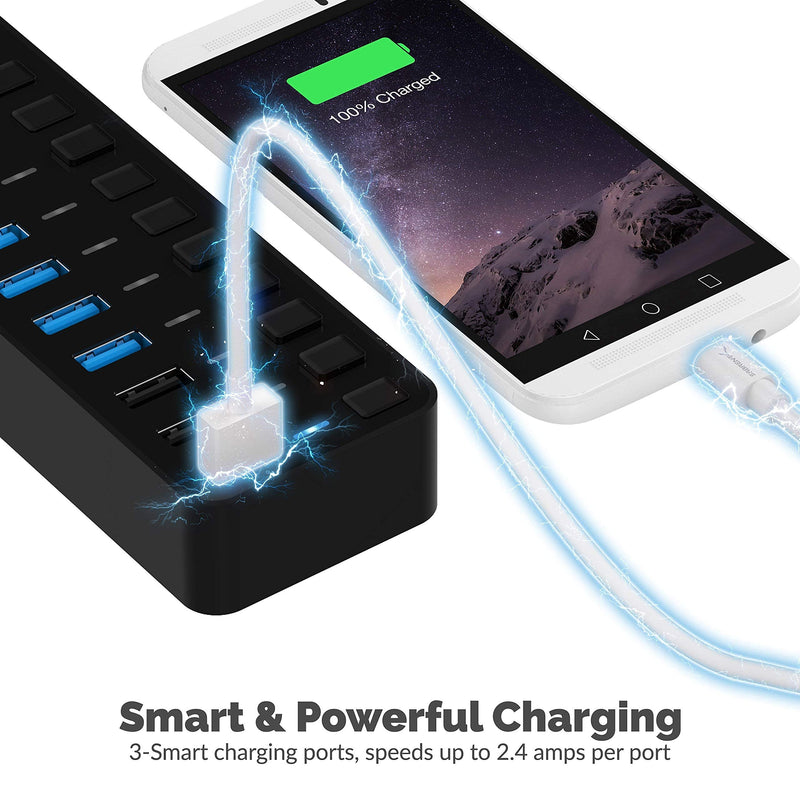 [Australia - AusPower] - Sabrent 60W 10-Port USB 3.0 Hub + Mini Travel 2.4GHz Wireless Mouse with Nano Receiver 