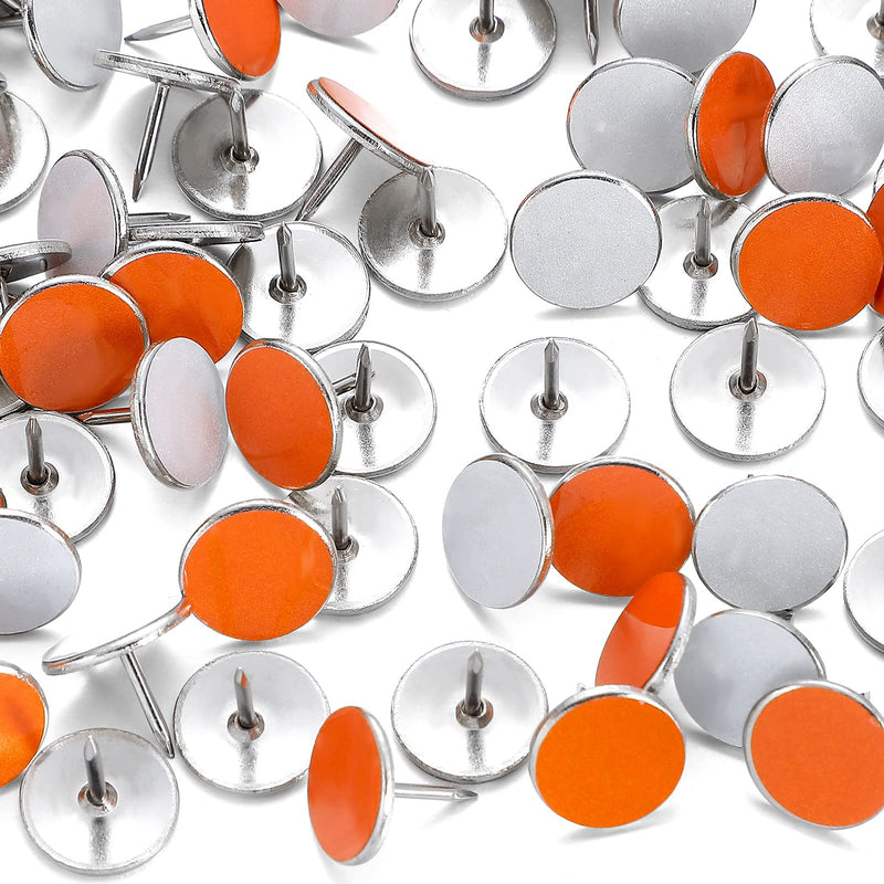 [Australia - AusPower] - 200 Pack White and Orange Reflective Tacks Trail Marking Tacks Glow Tacks Reflective Trail Markers Hunting Reflector Tacks Mark Trail Reflective Thumb Tacks for Hunting Hiking Camping Tree Stand White, Orange 