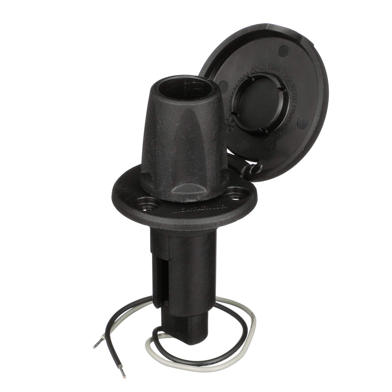 [Australia - AusPower] - Attwood 910R2PB-7 LightArmor 910R Series Round Plug-in Light Base — for All-Around Pole Light, 2-Pin, Black Composite Cover 