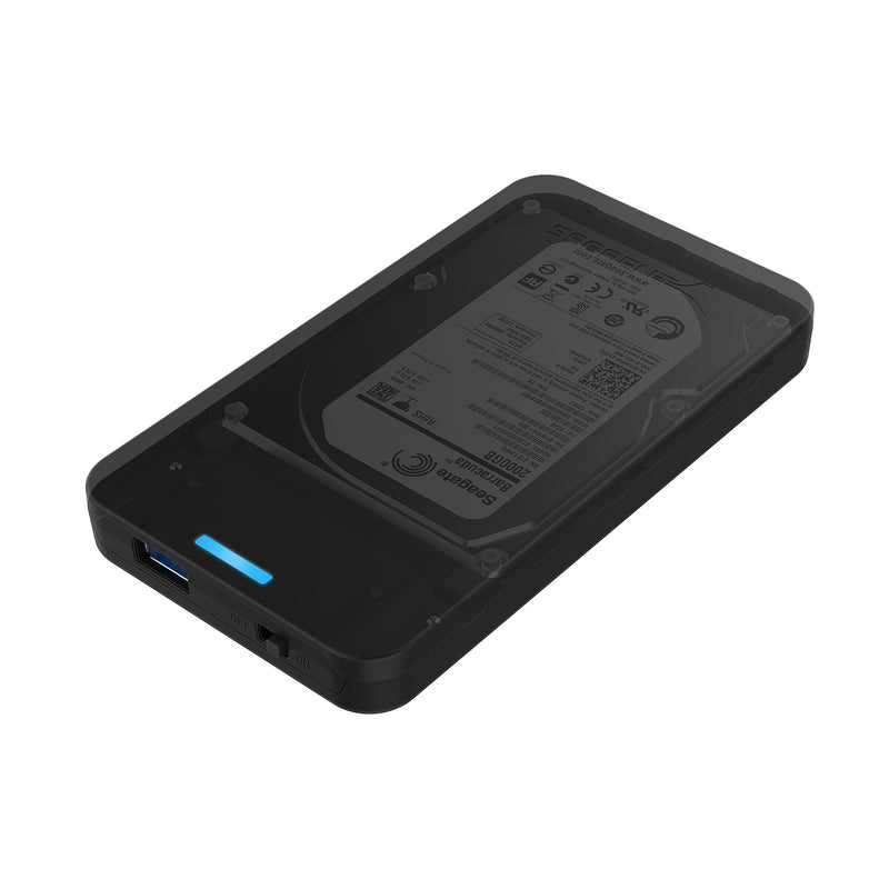[Australia - AusPower] - SABRENT 2.5-Inch SATA to USB 3.0 Tool-Free External Hard Drive Enclosure [Optimized for SSD, Support UASP SATA III] Black (EC-UASP) 
