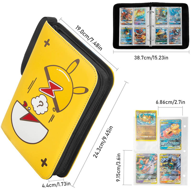 [Australia - AusPower] - YINKE Card Binder for Pokemon Trading Card, Case Binder Holder, Gifts for Boys Holds Up to 400+ Cards Organizer Portable Carry Travel Cover Storage Bag (Pikachu question Mark)… Pikachu Question Mark 