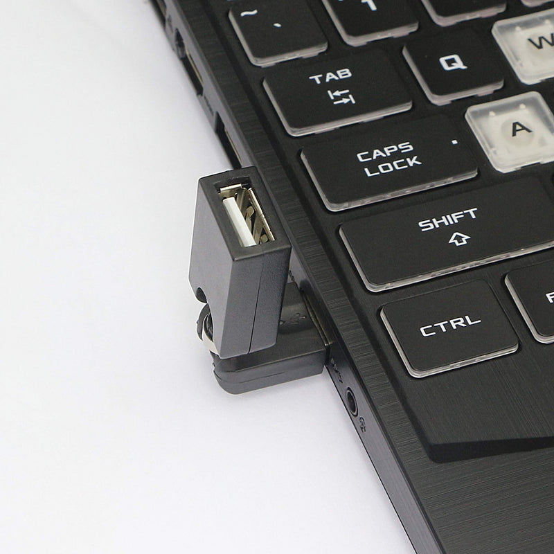 [Australia - AusPower] - GELRHONR Swivel USB Adapter, Rotatable USB 2.0 Type A Male to Type A Female Extension Connector 360 Degree Rotation Adjustable Right Angle Extension Adapter Converter(Black- 2 Pack) 