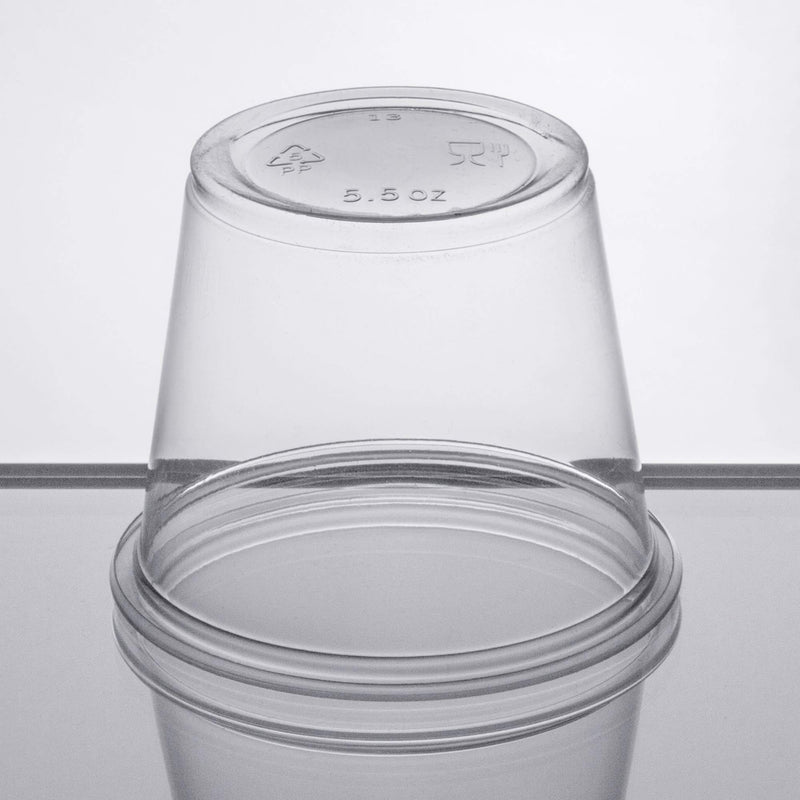 [Australia - AusPower] - 4U'LIFE 5.5 oz Clear Plastic Souffle Cup / Portion Cup With Lids-50 Sets 5.5 oz.(Pack of 50) Crystal Clear 