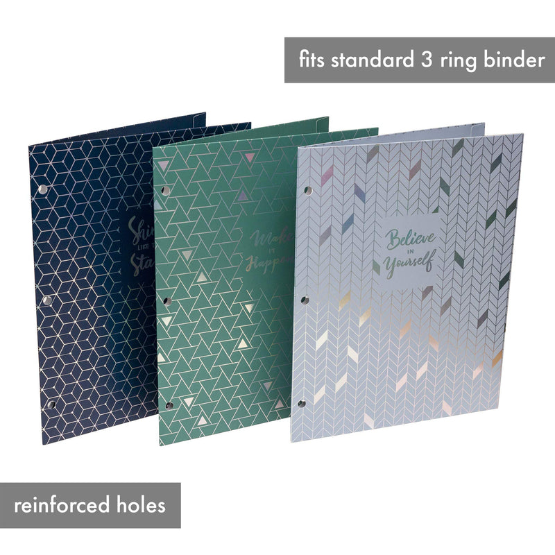 [Australia - AusPower] - Pukka Pad, 2 Pocket Folder, Portfolio Organizer, Fits 3-Ring Binder, Office, School, 9.5 x 11.75 in, 3 Designs, 6 Pack Glee 