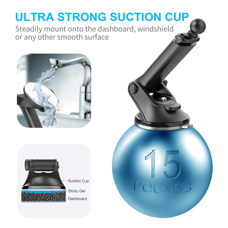 [Australia - AusPower] - Suction Cup Car Phone Holder Mount, Dashboard/Windshield/Window Phone Holder for Car with Ultra Sticky Gel Pad, Compatible with iPhone, Samsung, 4-6.8 Inch Cellphone, Thick Case & Big Phone Friendly 