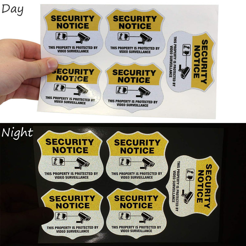 [Australia - AusPower] - SmartSign Protected by Video Surveillance Security Notice Decal Set | Five Pack of 2.75"x3.25" EG Reflective Adhesive Labels Reflective Adhesive Decal Set 