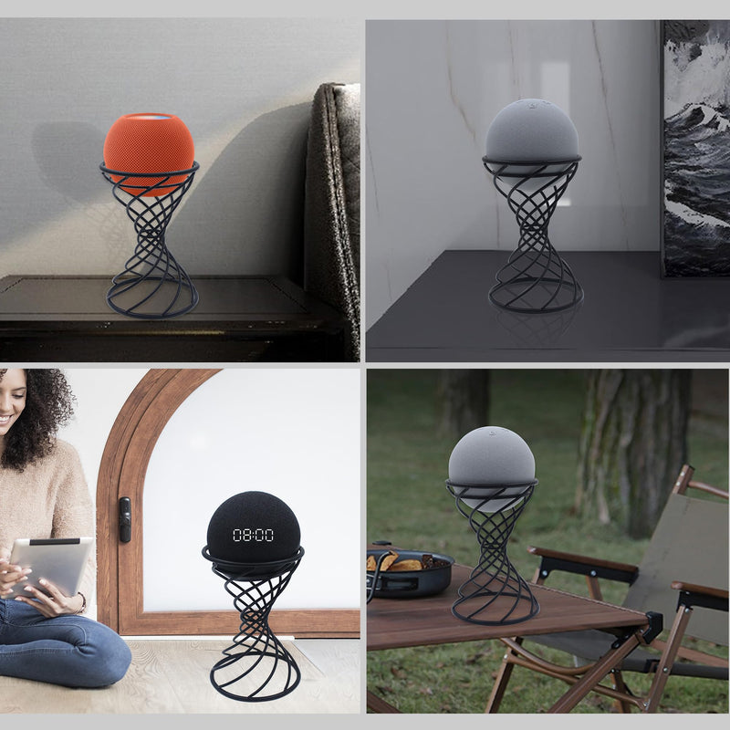[Australia - AusPower] - Dutiplus Smart Speaker Table Stand Decorative Holder for Echo Dot 3rd/4th/5th Gen, Echo 4th/5th Gen, Echo Glow, Apple Homepod Mini and Google Home Mini/Nest Mini(Matte Black) Matte Black 