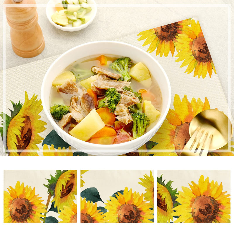 [Australia - AusPower] - 8 Pieces Sublimation Burlap Placemats Washable Sublimation Blank Place Mats White Placemats for Dining Tables Birthday Party Wedding DIY Table Mats Kitchen Home Holiday Table Decor 12 x 16 Inch 