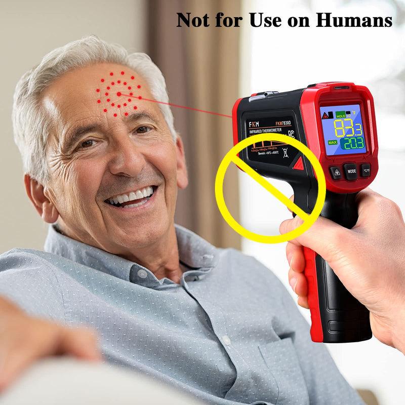 [Australia - AusPower] - Infrared Thermometer - FKM Digital Temperature Gun with Patented Circular Laser, Non Contact Laser Thermometer Gun for Cooking/Ovens/Home Repairs, -58℉~1022℉ (-50℃-550℃), Not for Use on Humans 