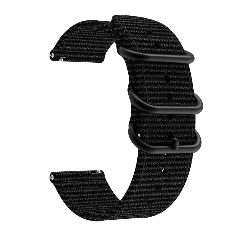 [Australia - AusPower] - Anrir Compatible for Fossil Gen 5 Carlyle Watch Band, 22mm Nylon Woven+Silicone Band Black for Fossil Gen 5 Carlyle hr/Garrett,Gen 4 Explorist HR,Explorist Gen 3 Smart Watch-2Pack Black nyl+Black sil 
