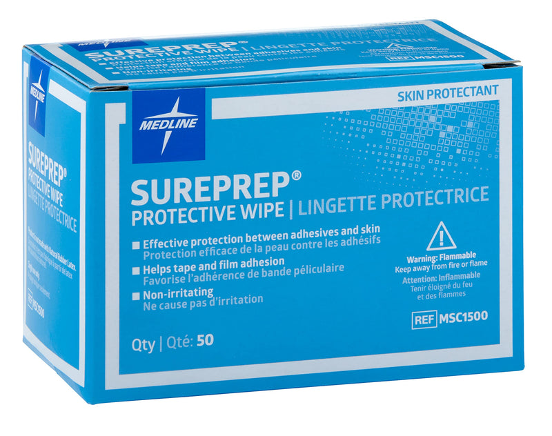 [Australia - AusPower] - Medline Wipe Protectant Skin Sureprep, 50 Count Original Version 