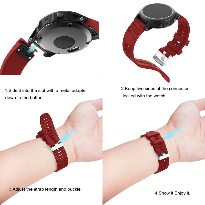 [Australia - AusPower] - Songsier Watch Band for Fenix 5S Watch, Easy Fit 20mm Soft Silicone Replacement Watch Strap Sport Wristband Compatible with Fenix 5S/ Fenix 5S Plus/Fenix 6S/ Fenix 6S Pro/D2 Delta S Smartwatches Dark Red 
