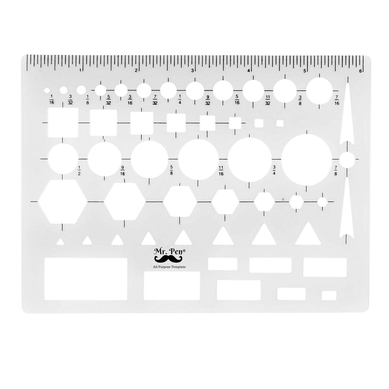 [Australia - AusPower] - Mr. Pen French Curve and Template Ruler Set, 6 Pieces, Back to School Supplies 