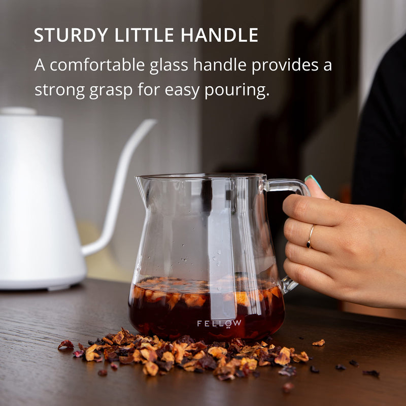 [Australia - AusPower] - Fellow Mighty Small Glass Carafe - Manual Pour Over Coffee Beaker and Tea Steeper, Borosilicate Glass Decanter, 16.9 oz Smoke Grey Container 