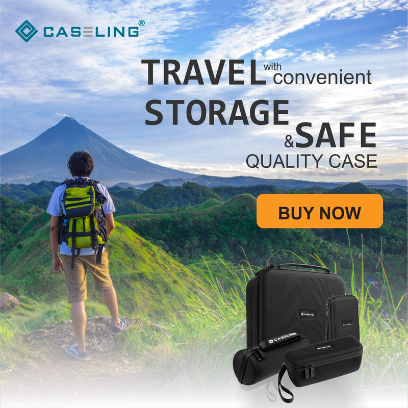 [Australia - AusPower] - Caseling Universal Electronics/Accessories Hard Travel Organizer Carrying Case Bag, 9.8” x 5.6”x 2.8” - Black 