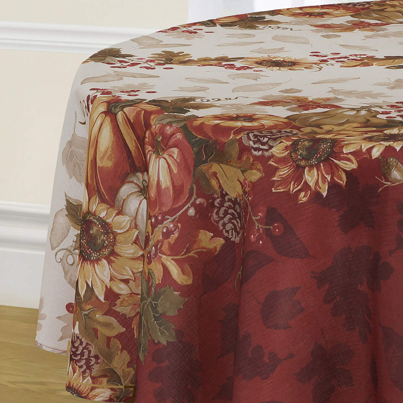 [Australia - AusPower] - Elrene Home Fashions Swaying Leaves Bordered Fall Tablecloth, Seasonal and Holiday Tablecloth, 70" Round 