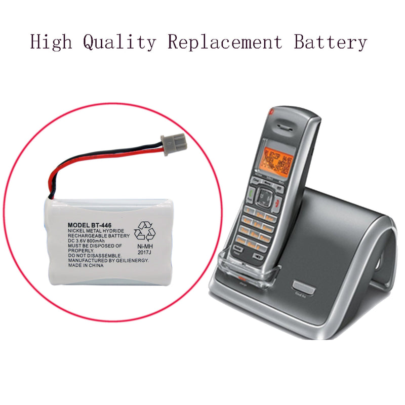 [Australia - AusPower] - GEILIENERGY BT446 BT-446 Phone Battery Compatible with Uniden BBTY0503001 BT-1004 BT-1005 GE-TL26402 BT-504 CPH-488B 3.6V 800mAh (2 Pack) 2 Pack BT446 