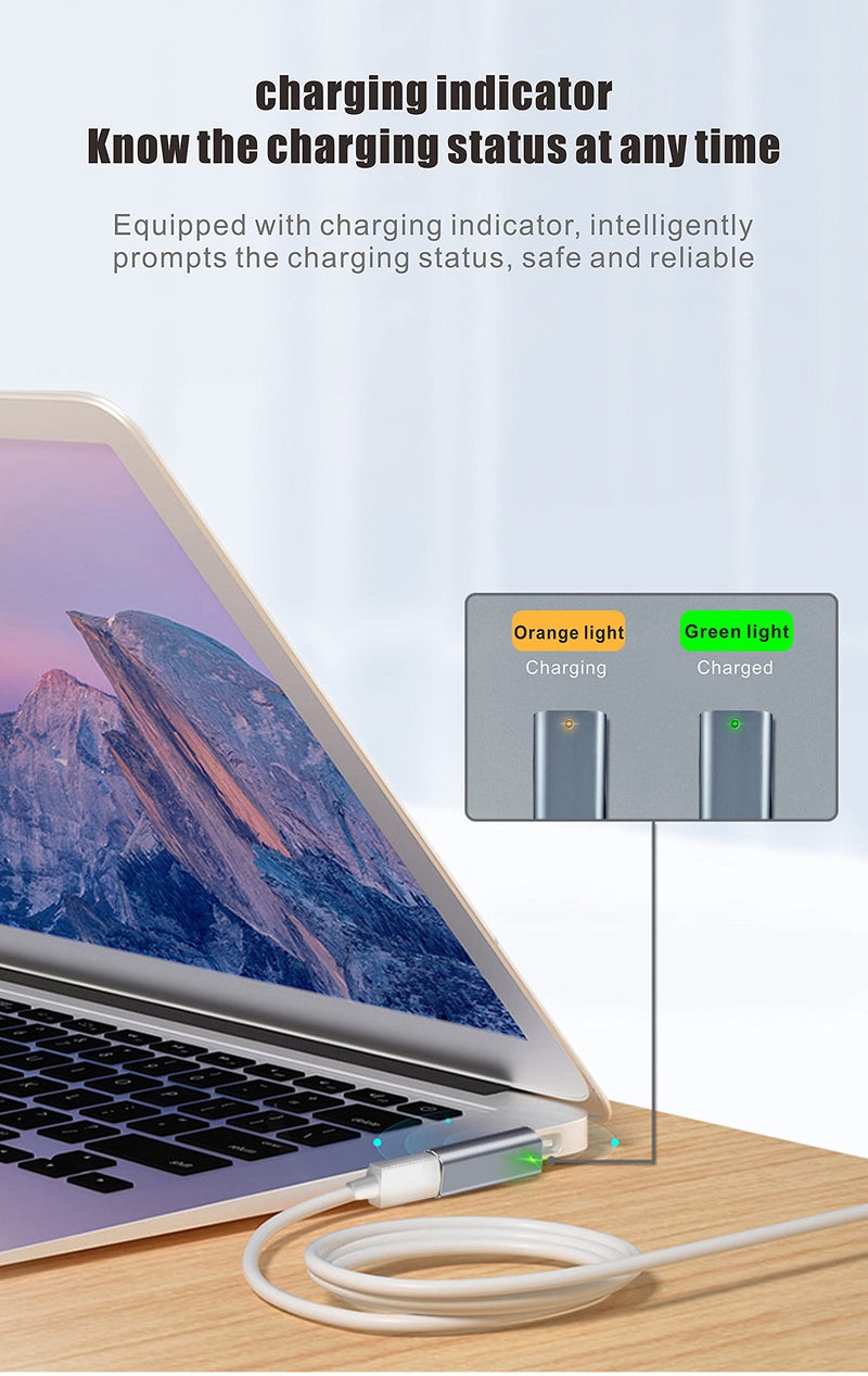 [Australia - AusPower] - BOLS Magnetic USB C Adapter 5-pin Type C Connector, Support USB PD 100W Fast Charging, Compatible with Type C Devices,Compatible with MacBook,MacBook Air 