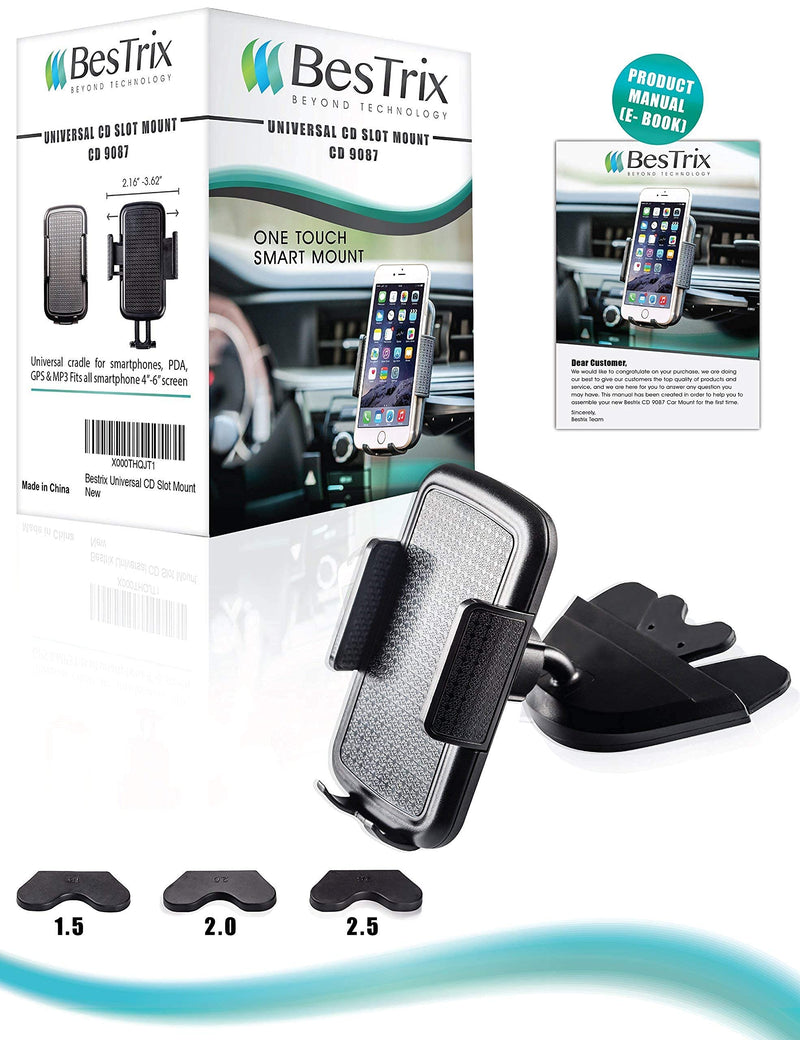[Australia - AusPower] - BesTrix Cell Phone Holder for Car, CD Slot Car Phone Holder, Hands Free Car Mount with Strong Grip Universal for iPhone, 12/11/11Pro/Xs MAX/XR/XS/X/8/7/6 Plus, Galaxy S/20/10/S10+/S10e/S9/S9+/N9 