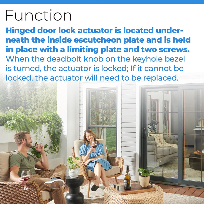 [Australia - AusPower] - Replacement Andersen Hinged Door Lock Actuator 2579542 Compatible with Andersen Patio Door, Works with 400 Series Frenchwood Hinged In-Swing and Out-Swing Patio Doors Manufactured from 1988 to Present 1 Pack 