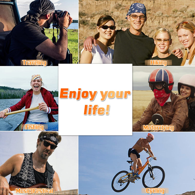 [Australia - AusPower] - JOEYOUNG Headwear, Bandana, Neck Gaiter Head Wrap Headband Balaclava Magic Scarf A- Blue 