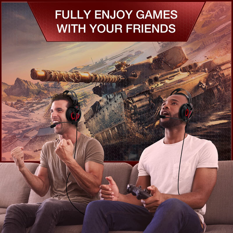 [Australia - AusPower] - Ajsaki M180 Pro Retro Gaming Headsets, Stereo Playstation 4 Headset with Microphone, Wired PC Headset with Noise Cancelling Mic, Over-Ear Gaming Headphones for PC/MAC/PS4/PS5/Nintendo Switch/Xbox One 