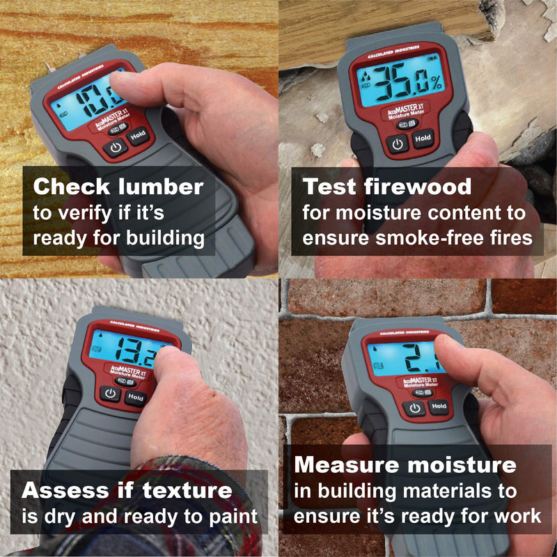 [Australia - AusPower] - Calculated Industries 7440 AccuMASTER XT Digital Moisture Meter | Handheld |Pin Type | Backlit LCD Display | Detects Leaks, Damp and Moisture in Wood, Walls, Ceilings, Carpet and Firewood Pin-Type, Backlit LCD Sensors 