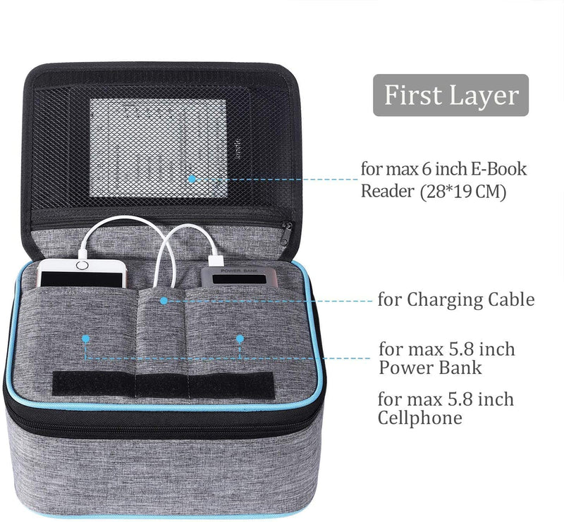[Australia - AusPower] - BERTASCHE Electronic Organizer Cable Bag Case for Charger Cord Wire 11" Tablet Travel Storage Work 