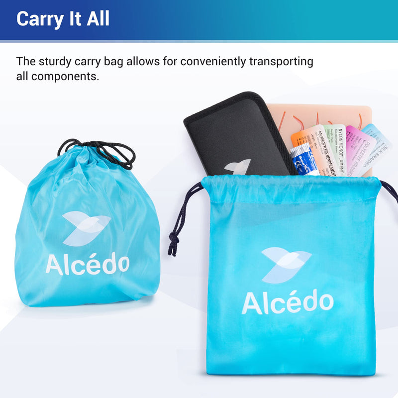 [Australia - AusPower] - Alcedo Suture Practice Kit for Medical Students, Complete Kit (32 Pieces) Include Extra Large Suturing Pad with Pre-Cut Wounds, Tools Kit, and Suture Threads , Demonstration and Education Use Only Extra Large Pad 