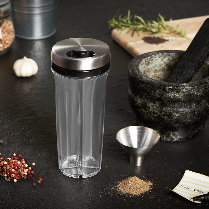 [Australia - AusPower] - Cole & Mason Saunderton Spice Storage & Shaker, Five Empty Spice Shakers,Clear, Silver 