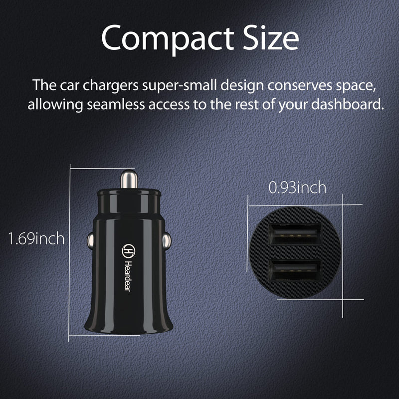 [Australia - AusPower] - Car Charger Adapter,4.8A Phone USB Car Charger Adapter Cigarette Lighter Charger Dual Port Car Charger Compatible with iPhone 12/11/Xs/Max/X/8/7/iPad Pro/Air 2/Mini,Galaxy, LG and More(1 Pack Black) 1 Pack Black 