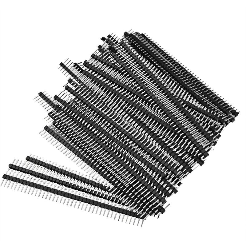 [Australia - AusPower] - 100pcs Male Header Pins, Lystaii Straight Single Row 40 Pin 0.1 Inch (2.54mm) Male Pin Header Connector PCB Board Pin Connector Electronic Component Raw Materials 