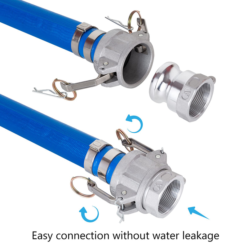 [Australia - AusPower] - Aluminum Global Type A Cam and Groove Hose Fitting, 1.5" Camlock Hose Coupler , 1.5" Plug x 1.5" NPT Female 1.5 Inch 