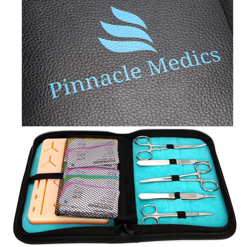 [Australia - AusPower] - Suture Kit | Suture Practice Kit for Medical Students | Suture Pad and Tool Kit | 24 Mixed Sutures Thread with Needle | Medical, Nursing, and Vet Student Suture Training | Step by Step Video Tutorial 