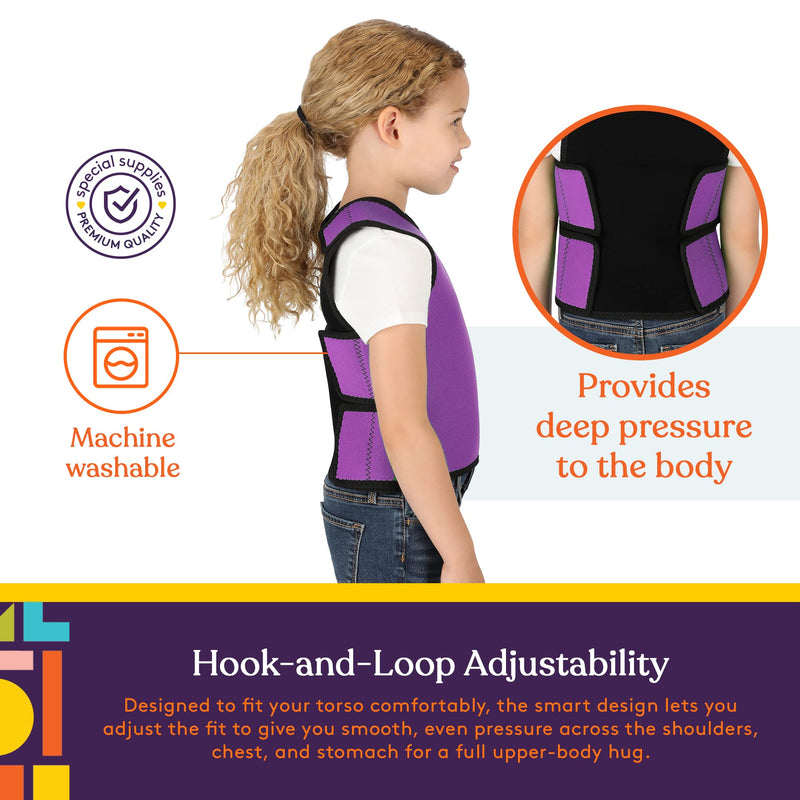 [Australia - AusPower] - Special Supplies Sensory Compression Vest Deep Pressure Comfort for Autism, Hyperactivity, Mood Processing Disorders, Breathable, Form-Fitting, Kids and Adults (Purple, X-Small 14x24 inches) Purple X-Small (Pack of 1) 