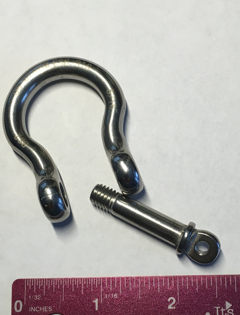 [Australia - AusPower] - 2 Pieces Stainless Steel 316 Forged Bow Shackle 5/16" (8mm) Marine Grade 