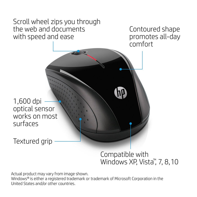 [Australia - AusPower] - HP X3000 Wireless Mouse, Black (H2C22AA#ABL) 