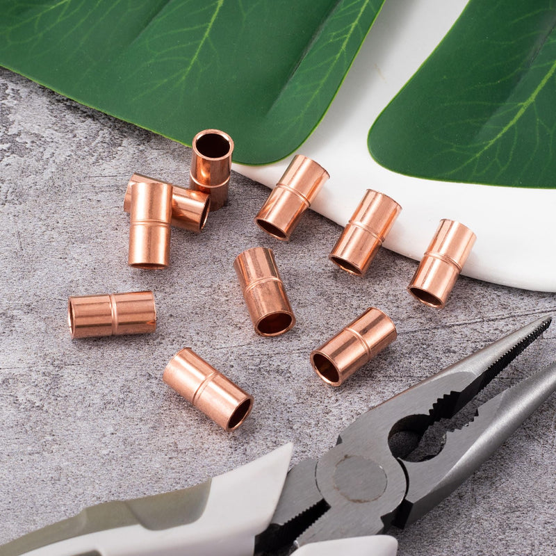 [Australia - AusPower] - HINZIC 10Pcs 1/4" Straight Copper Coupling Fittings, Sweat Solder Connection Connector End Repair Coupler Copper Fittings for HVAC Air Conditioner, with Rolled Tube Stop Sweat Ends 