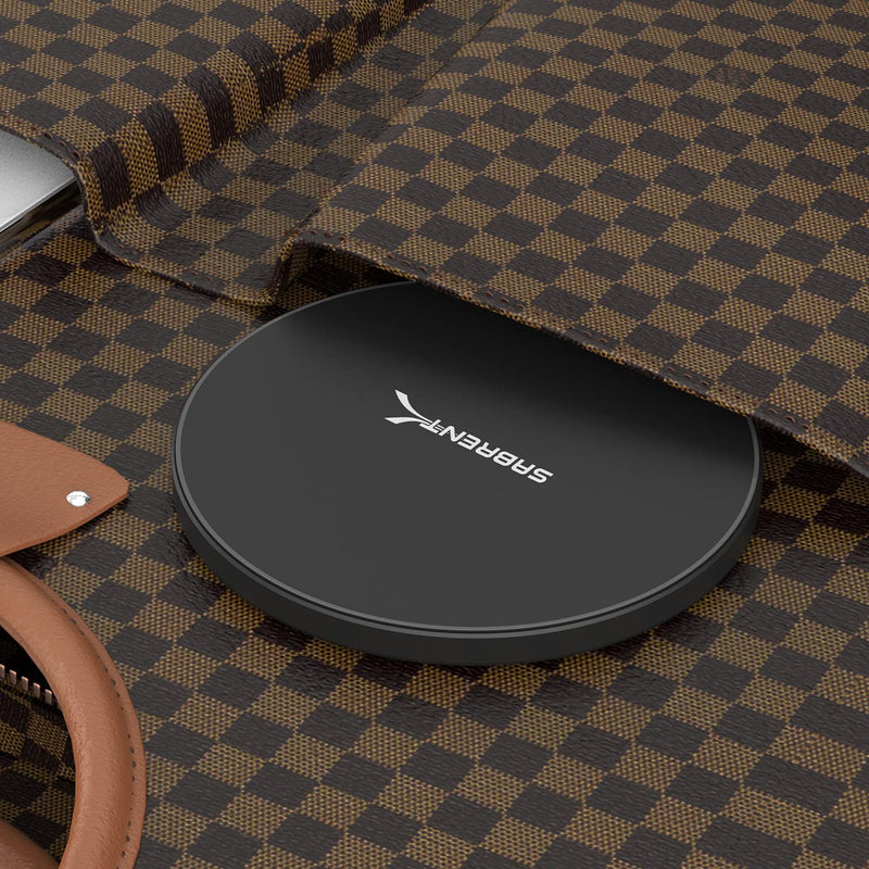 [Australia - AusPower] - Sabrent 10W qi Wireless Fast Charger Charging Pad, Universally Compatible with All qi Enabled Phones [AC Adapter Not Included] Black (WL-QIFC) 