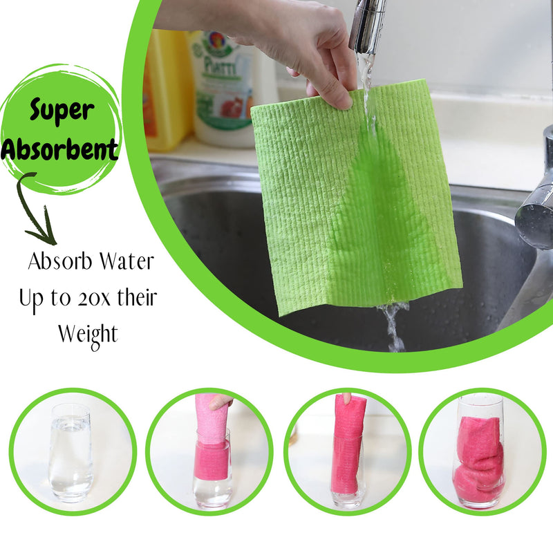 [Australia - AusPower] - Mr. Pen- Dish Cloths, 6 pcs, Reusable Paper Towels, Absorbent Kitchen Towels, Dishcloths for Kitchen, Cellulose Sponge Cloths, Dish Drying Towels, Kitchen Cleaning Cloths, Sponge Cloth, Dish Rag. 