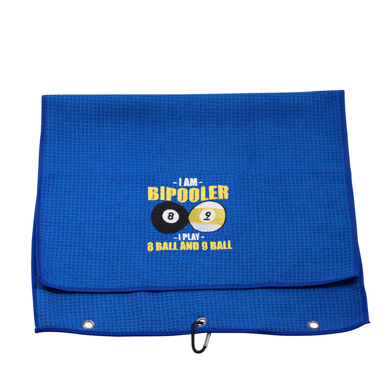 [Australia - AusPower] - MEIKIUP Billiards Billiard Cue Towel 8-Ball Pool Cue Clean Towel Billiard Pool Player Gift Embroidered Billiards Towel I Am A Bipooler I Play 8 Ball and 9 Ball (Play 8 Ball and 9 Ball) 