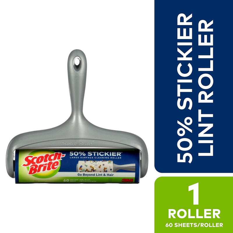 [Australia - AusPower] - Scotch-Brite 50% Stickier Large Surface Lint Roller, Works Great On Pet Hair, 60 Sheets 1 Roller 