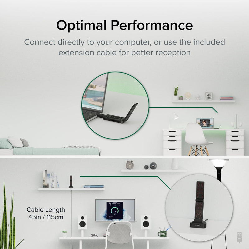[Australia - AusPower] - Plugable WiFi 6 USB WiFi Adapter for Desktop PC and Laptops, AX1800 USB 3.0 and USB C Wireless Adapter with 2.4GHz + 5GHz Dual Band Connection for Windows 10/11 