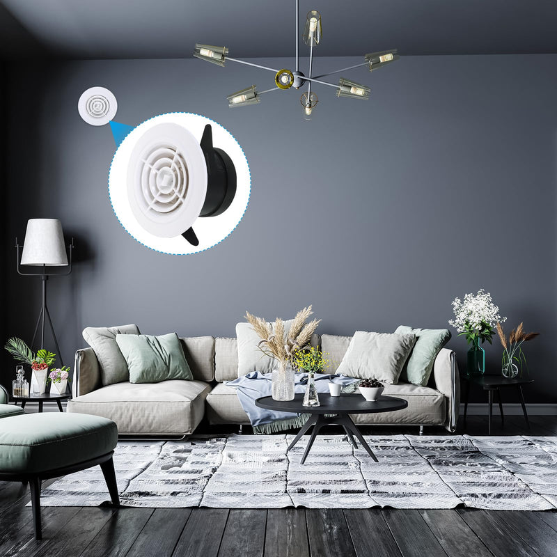 [Australia - AusPower] - PATIKIL 3 Inch Round Air Vent, Adjustable Ceiling Diffuser Grill Cover ABS Louver Soffit Vent with Screen for Bathroom Kitchen Living Room, Rotate Type 