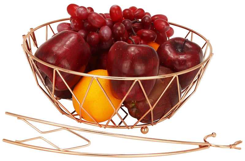 [Australia - AusPower] - RosyLine，Fruit Basket + Banana holder, Elegant Fruit Bowl with Banana Tree Hanger, (rose gold) Rose Gold 